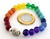 Pulseira Pedra 7 Chakras Pedras Agata Colorida Fio Silicone - comprar online