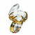 03 Anel Drusa Cristal Pedra Natural Pequeno Ajustável Dourado - loja online