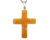 Colar Crucifixo Pedra Citrino Bombardeado Natural Prateado