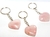 Chaveiro Coração Quartzo Rosa Natural Pedra do Amor Reff 108008 - comprar online