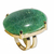 Anel Aventurina Verde Oval Pedra Natural Dourado Ajustável - comprar online