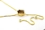 Colar Gravata Pedra Fume Gema Natural Dourado - comprar online