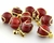 10 Pingente Bolinha Quartzo Vermelho Envolto a Pedra Montagem Dourada ATACADO na internet