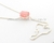 Colar Gravata Pedra Quartzo Rosa Gema Prateado - comprar online
