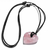 Colar Coração Pedra Pi Quartzo Rosa Natural Cordão Ajustável - comprar online