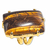 Anel Pedra Olho de Tigre Retangular Aro Ajustável Dourado - comprar online