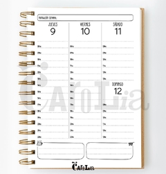 Agenda semanal 2025 - modelo vertical con horario - imprimible (PDF) - tienda online