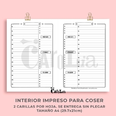 Agenda Diaria perpetua impresa - modelo neutro - tienda online