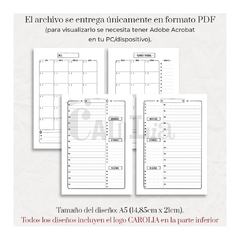 Agenda Diaria perpetua - modelo neutro - imprimible (PDF) en internet