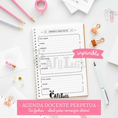 Agenda Docente Perpetua sin fechas- imprimible (PDF) - Carolia