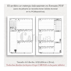 Planner semanal perpetuo - modelo Botánica - imprimible (PDF) - Carolia