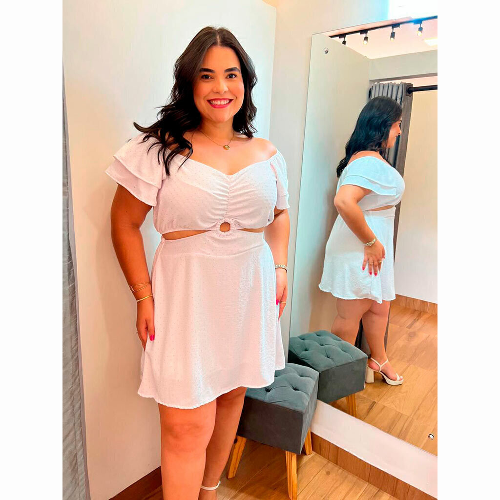 Vestido plus size branco orders curto