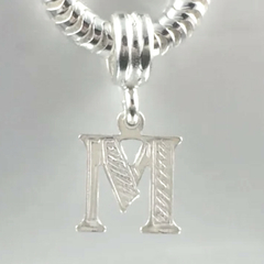 Promoção 1 Berloque Charms Letras Prata Maciça 925