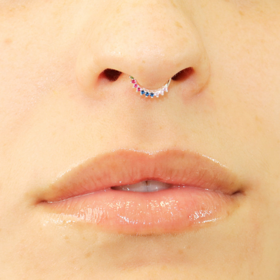 Piercing Nariz Argola Cravejada Prata 925 Cartilagem Furo Orelha