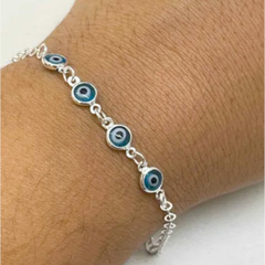 Pulseira Feminina Olho Grego Prata Lei 925 - comprar online