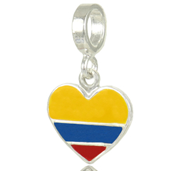 Berloque Charms Bandeira Coração Paises Nações Prata 925 - comprar online