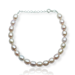 Pulseira Bracelete Perola Natural Agua Doce Prata Pura 925 - comprar online