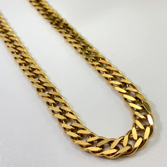 Corrente Cordão Grumet Elo Duplo 8mm 60cm Folheado Ouro 18k