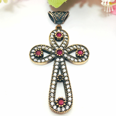 Crucifixo Pedras Prata Turca 925