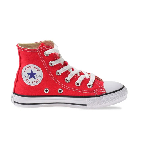 TENIS CHUCK TAYLOR CANO ALTO VERMELHO BRANCO JUVENIL