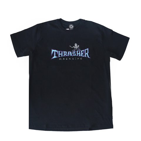 CAMISETA THRASHER MASCULINO FLAME LOGO AZUL CLARO