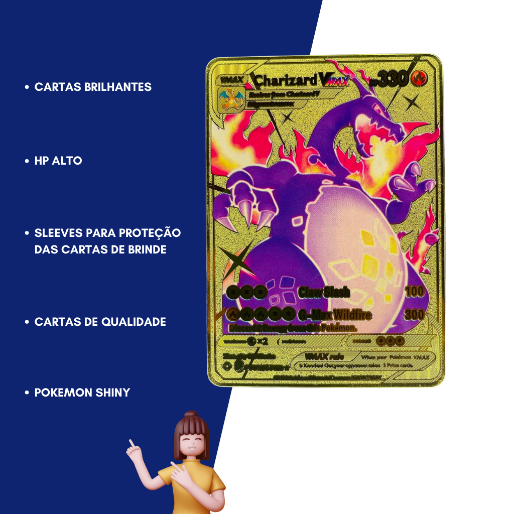 Carta Pokémon Ultra Rara c/ Muita Vida Hp Alto Vmax + Brinde