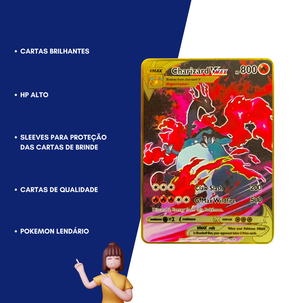 Carta Pokemon Metal Charizard Vmax Shiny - Colecionador