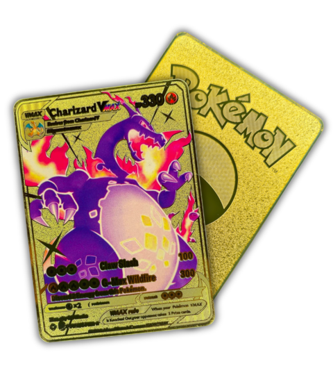 Carta Pokémon Customizada Charizard V Shiny Metal Dourado