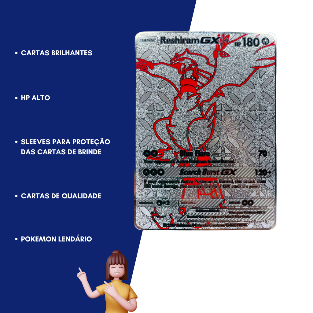 Card Pokemon - Reshiram E Charizard Gx Original Copag