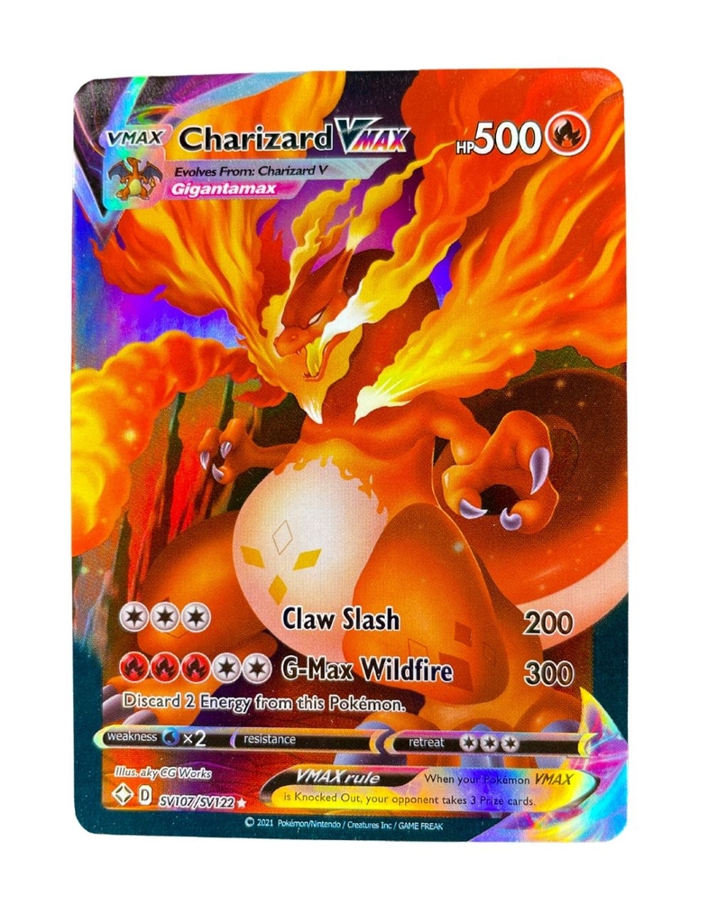 Kit Cartas Raras 6 Cartas Pokemon Charizard Vmax V Gx