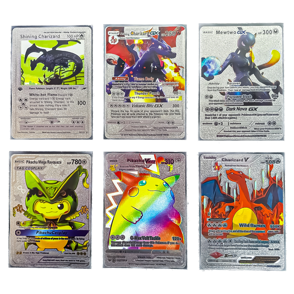 Pack 40 Cartinhas Pokémon Folha de Ouro Lendário sem Repetir