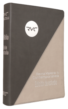 Biblia de Estudio Reina Valera Contemporánea Grande Letra Mediana Imitación Piel Gris/Negro [RVC086EEC] - comprar en línea