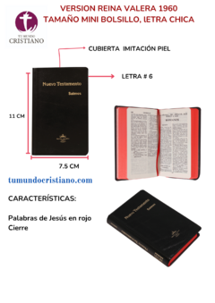 Nuevo Testamento y Salmos Reina Valera 1960 Tamaño Mini-Bolsillo Letra Chica Vinil Negro [RVR332]