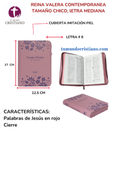 Biblia Reina Valera Contemporánea Chica Letra Mediana Imitación Piel Rosa [RVC045ZLGPJR]