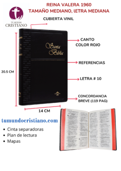 BIBLIA MEDIANO VINIL NEGRO RVR062c