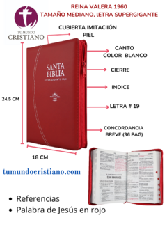 Biblia Reina Valera 1960 Grande Letra Supergigante Imitación Piel Rojo [RVR086cLSGiPJRZTI]