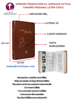 Biblia de Estudio de mi Familia Traducción Lenguaje Actual Mediana, Letra Chica Imitación Piel Café [TLA65P]