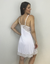 Camisola Sensual de Liganete com Renda e com Fenda - Branco - 2453 Fancy na internet