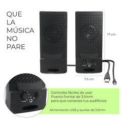 Bocina para pc entrada con USB y 3.5 mm - BC.87 - comprar en línea