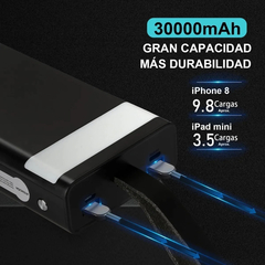 Power bank bateria externa portatil 30,000 mAh cargador celular Blanco/Negro - GAR138 - comprar en línea