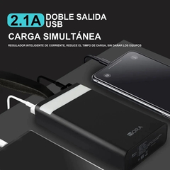 Power bank bateria externa portatil 30,000 mAh cargador celular Blanco/Negro - GAR138 en internet