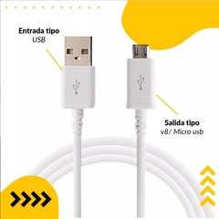 CABLE USB TIPO V8 CARGA RAPIDA - V8-1676 - COMPUTENGA