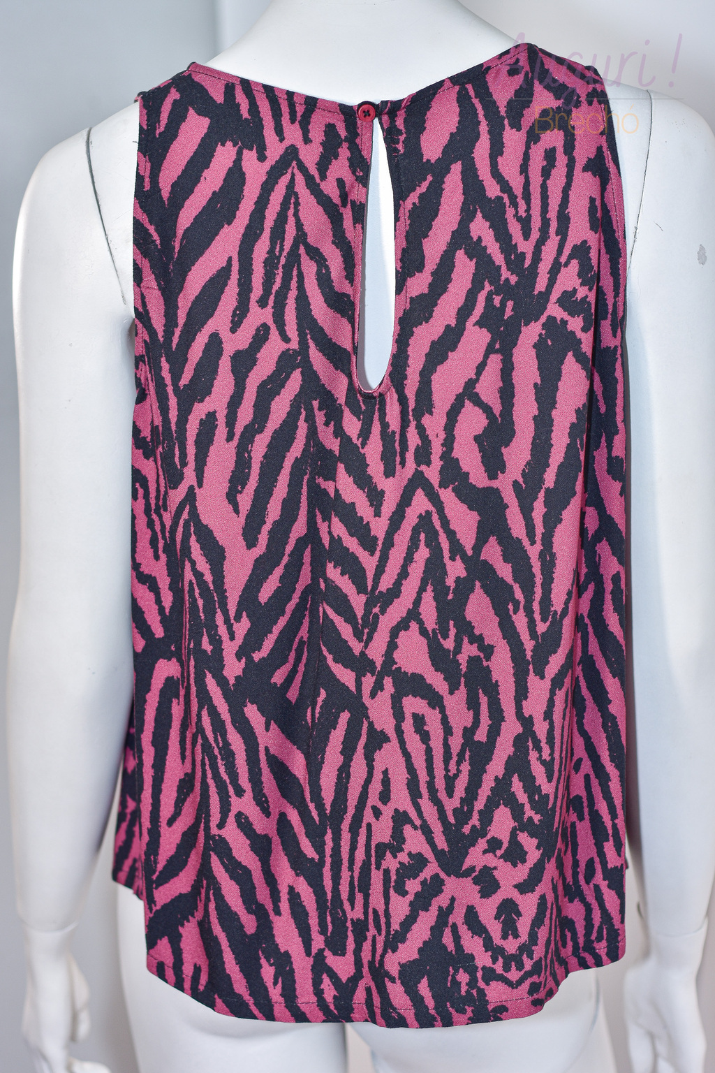 blusa regata animal print rosa my place tam m