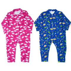 Imagem do Kit 3 Macacão Unisoft Infantil Bebê Menino Menina 1-3 Anos Pijama