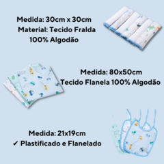 Kit Enxoval Bebê 3 Babador + 6 Pano De Boca +3 Cueiro Menino - comprar online