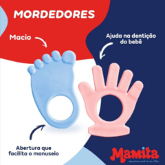 Kit 2 Mordedor Bebê Macio Mãozinha Pezinho Menina Menino Átoxico BPA Free - comprar online