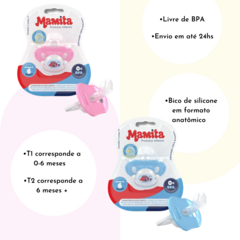 Kit Chupeta Bico Anatômico + Prendedor Bebê Menino T2 Mamita - comprar online