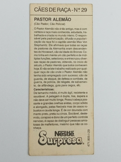 Card Cães de Raça / PASTOR ALEMÃO N°29 - Nestle Surpresa - comprar online