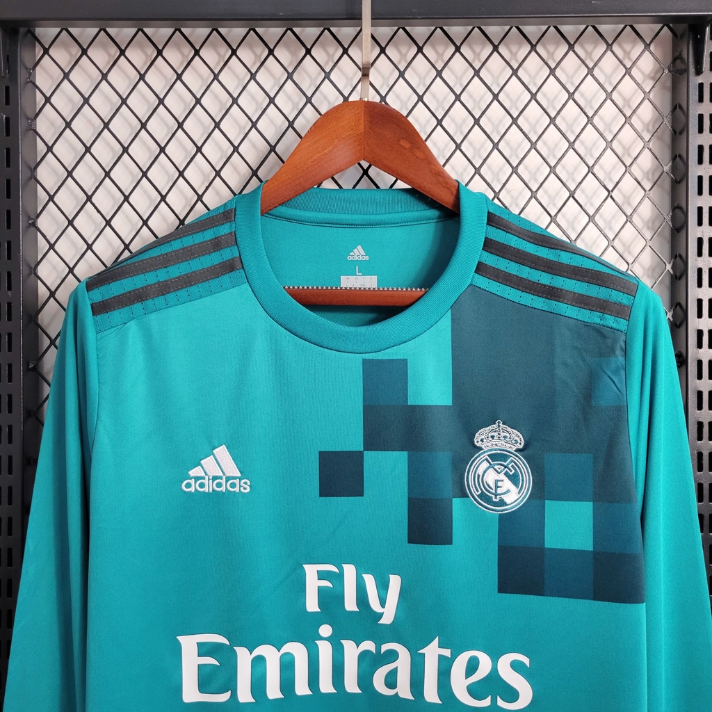 Camisa Manga Longa Real Madrid 17/18 Modelo Retrô