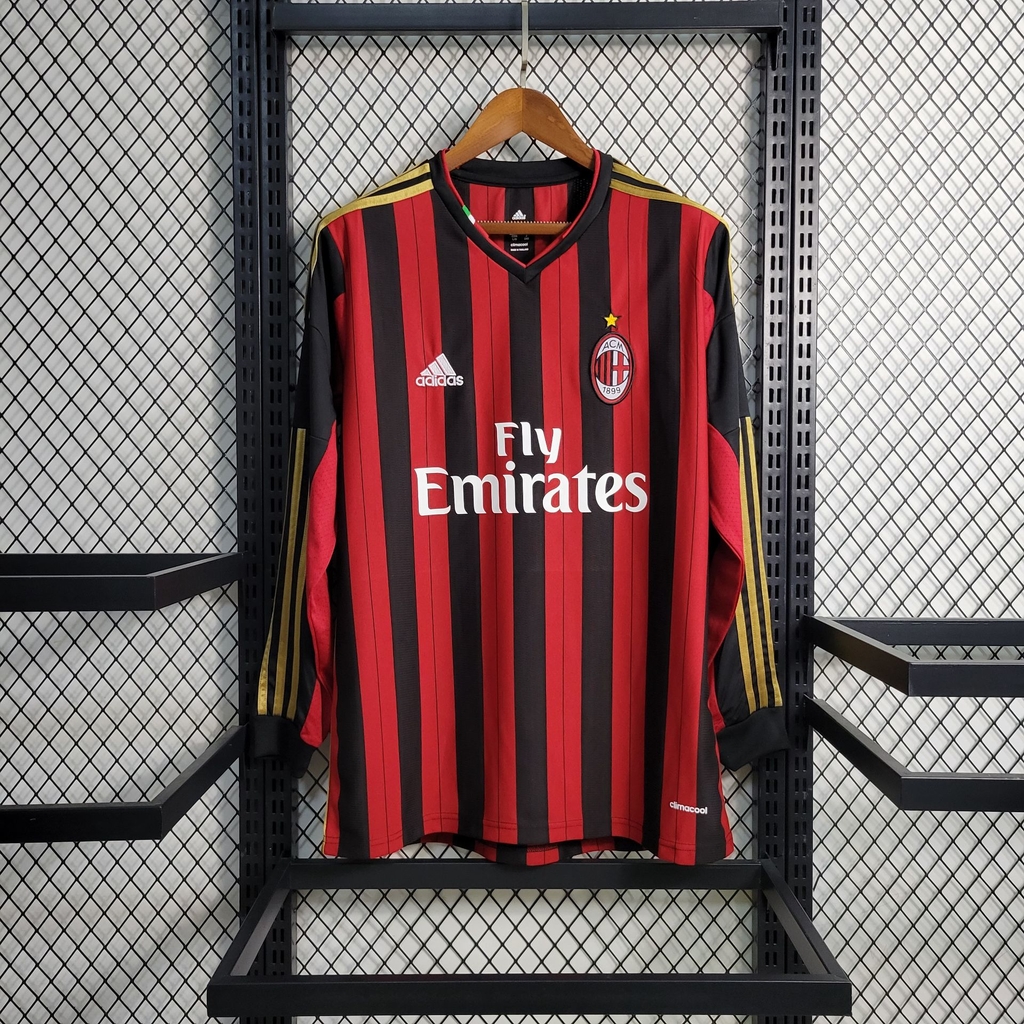 Camisa Manga Longa Milan 13/14 Modelo Retrô